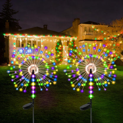Solar Firework Lights - Outdoor Garden Stake Decor (2-Pack)