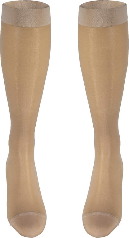 Sheer Compression Stockings 15-20 mmHg Knee High for Women