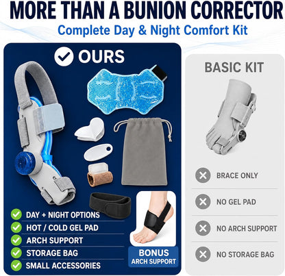 All-in-One Bunion Corrector Kit with Toe Separator & Gel Pad