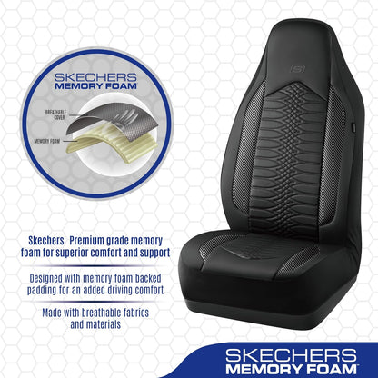 Memory Foam Car Seat Covers - Quilted Leather Front Seats