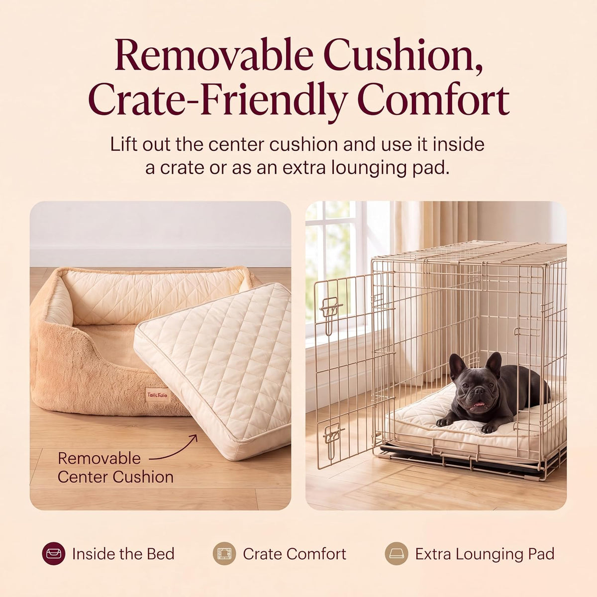 Cooling Orthopedic Memory Foam Dog Bed - Washable Cover