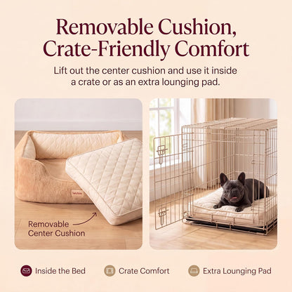 Cooling Orthopedic Memory Foam Dog Bed - Washable Cover