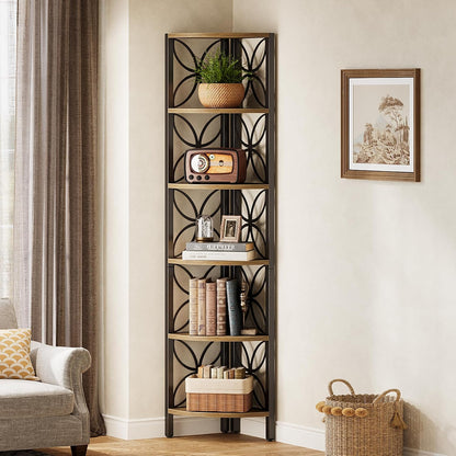 6-Tier Corner Shelf - Space-Saving Vertical Storage Tower