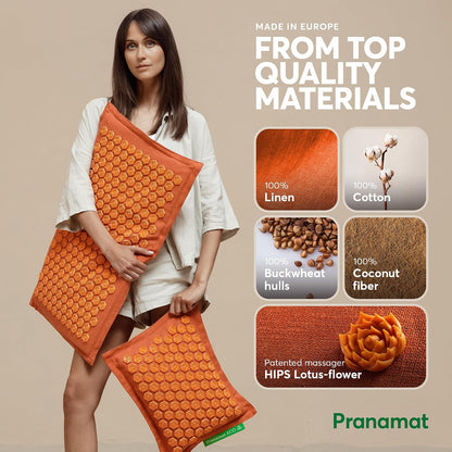 Premium Acupressure Mat Set with Pillow & Bag - European Made