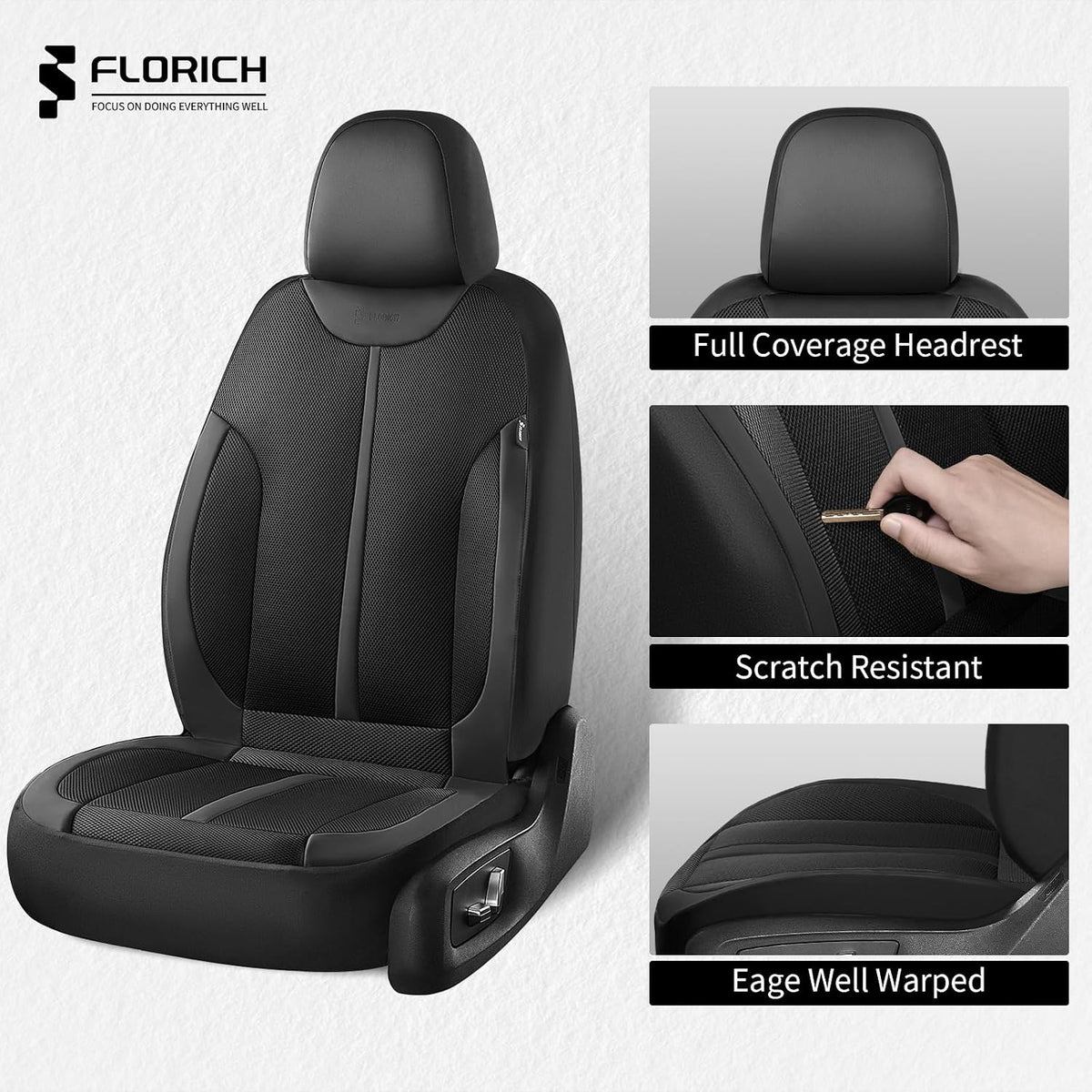 Premium Car Seat Covers Full Set - Universal Fit 5 Seats