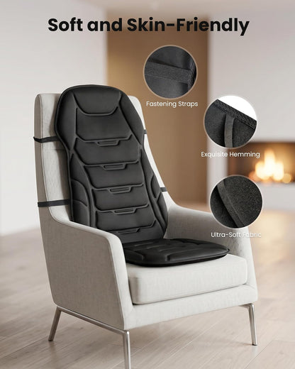 Heated Massage Seat Cushion with Vibration & 8 Nodes