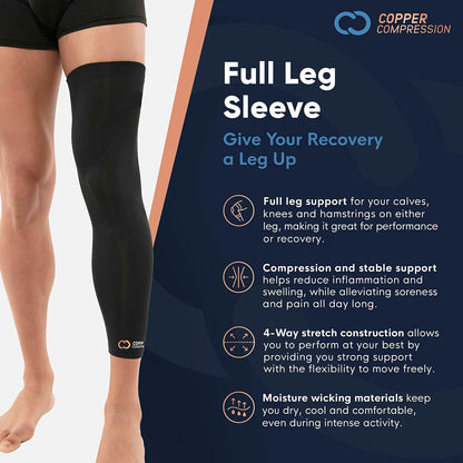 Copper-Infused Knee Compression Sleeve – Leg Support Brace