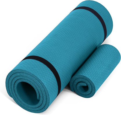 Premium 1/2-Inch High Density Exercise Yoga Mat with Strap
