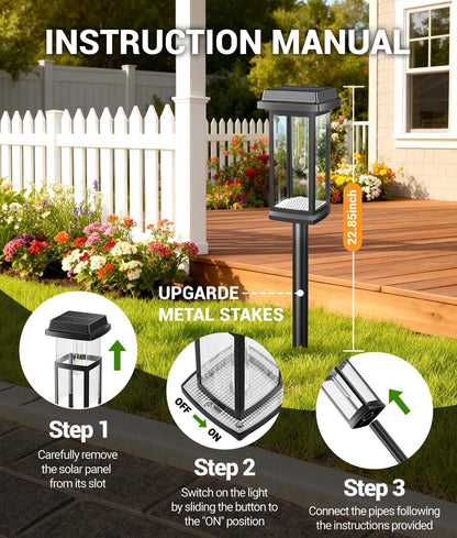 Solar Pathway Lights – 15-Hour Glow, IP65 Waterproof Outdoor