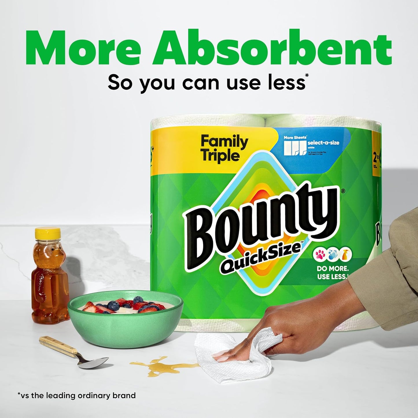 Quick-Size Paper Towels - 8 Family Triple Rolls White