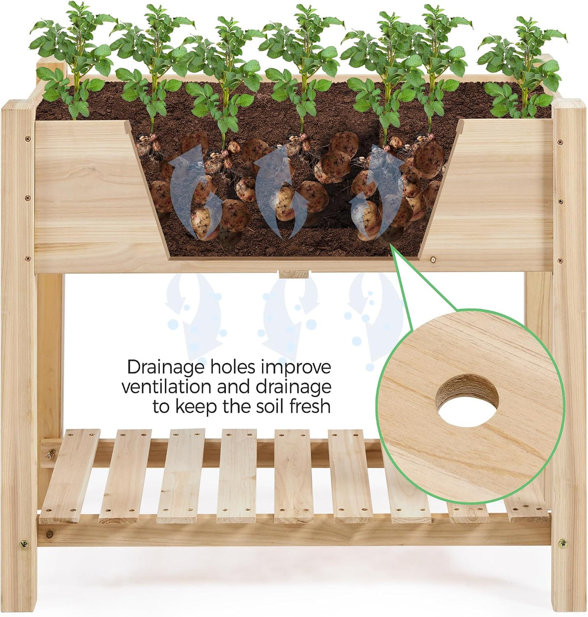 Elevated Wooden Raised Garden Bed with Legs | Multiple Sizes