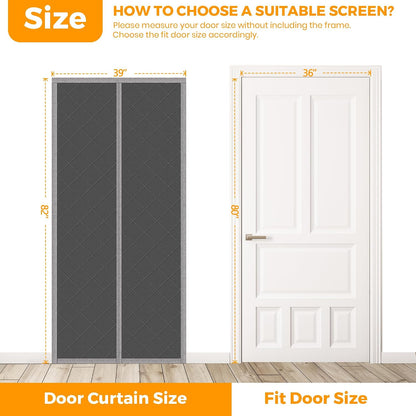 Magnetic Thermal Insulated Door Curtain - Winter Heat Retention
