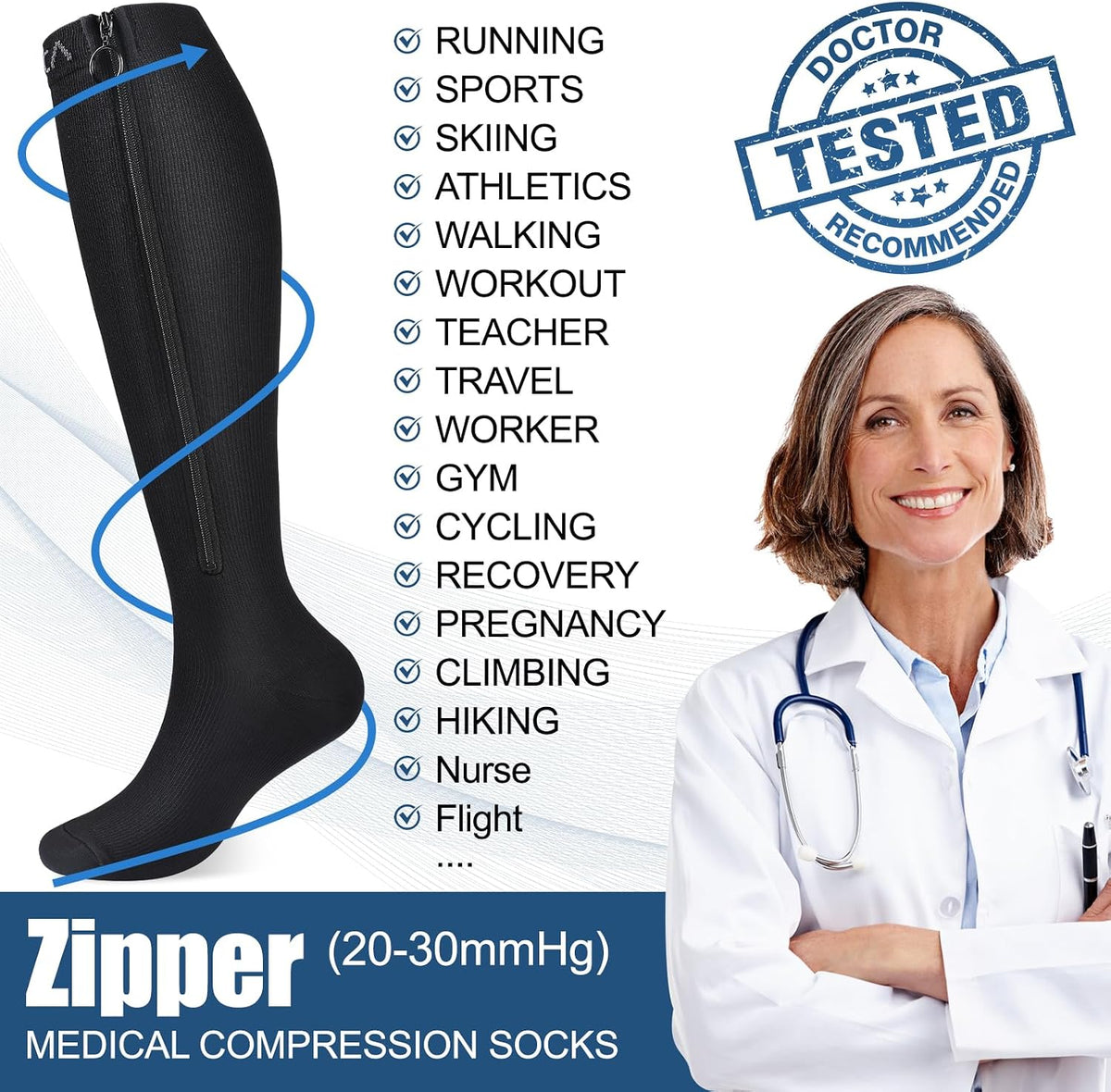Professional Compression Socks 20-30 mmHg | Women & Men