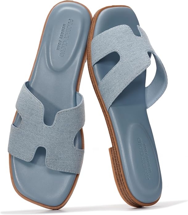 Genuine Leather Sandals with Memory Foam Insole for Women