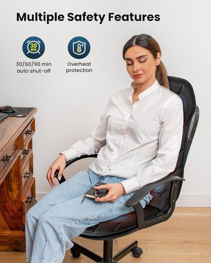 Heated Massage Seat Cushion with Vibration & 8 Nodes