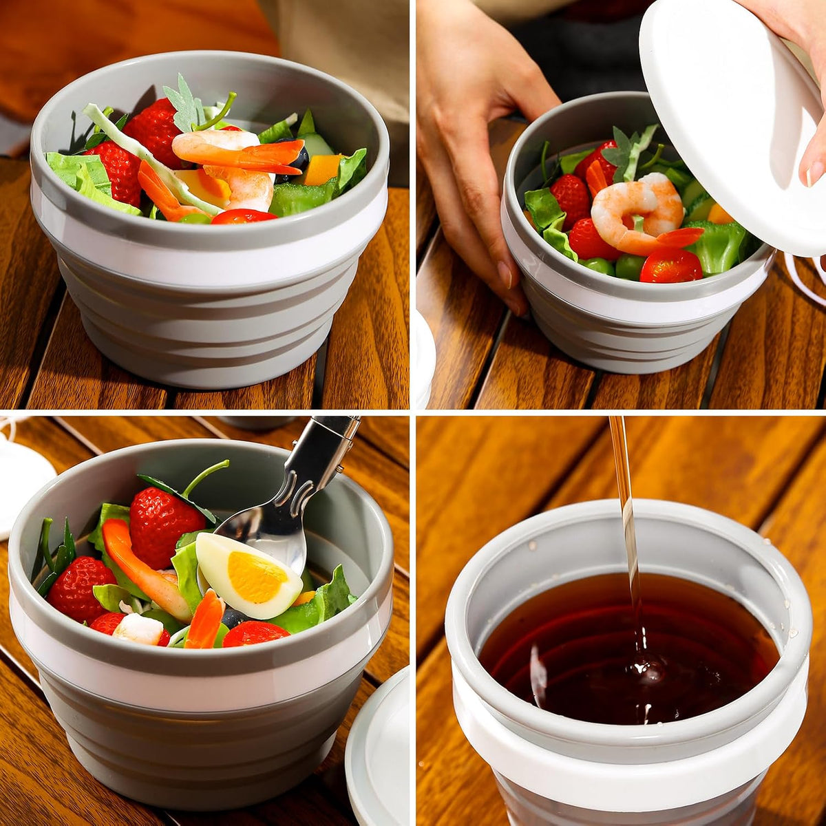 Collapsible Silicone Camping Cup & Bowl Set - Portable Kit