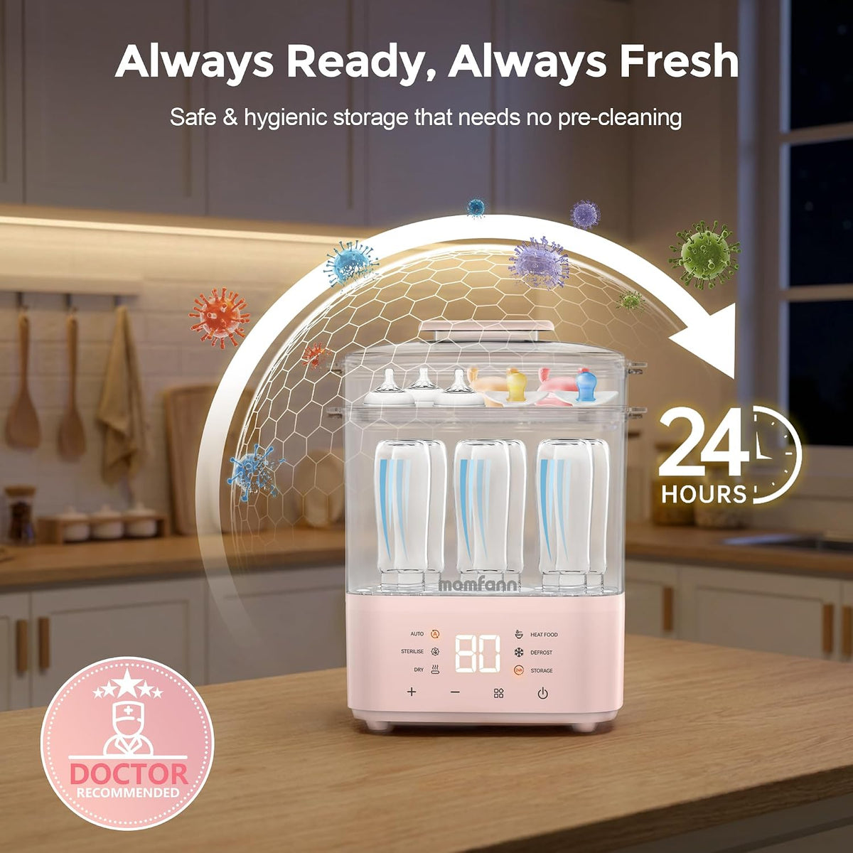 Baby Bottle Sterilizer and Dryer with UV Technology