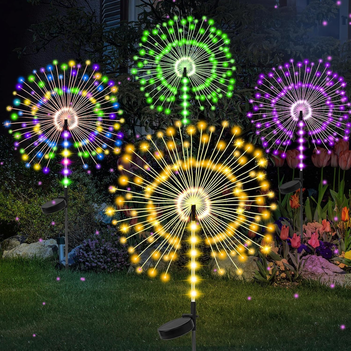 Solar Firework Lights - Outdoor Garden Stake Decor (2-Pack)