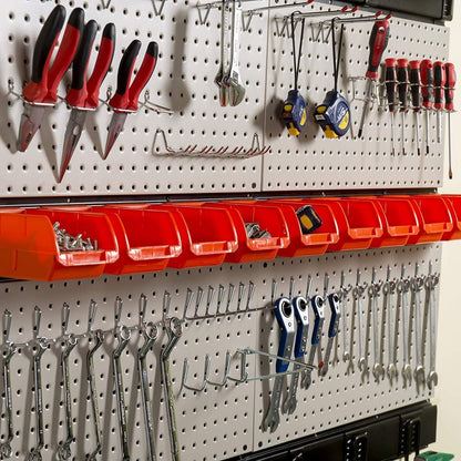 Metal Pegboard Wall Organizer 48x36 inch with Hooks & Bins