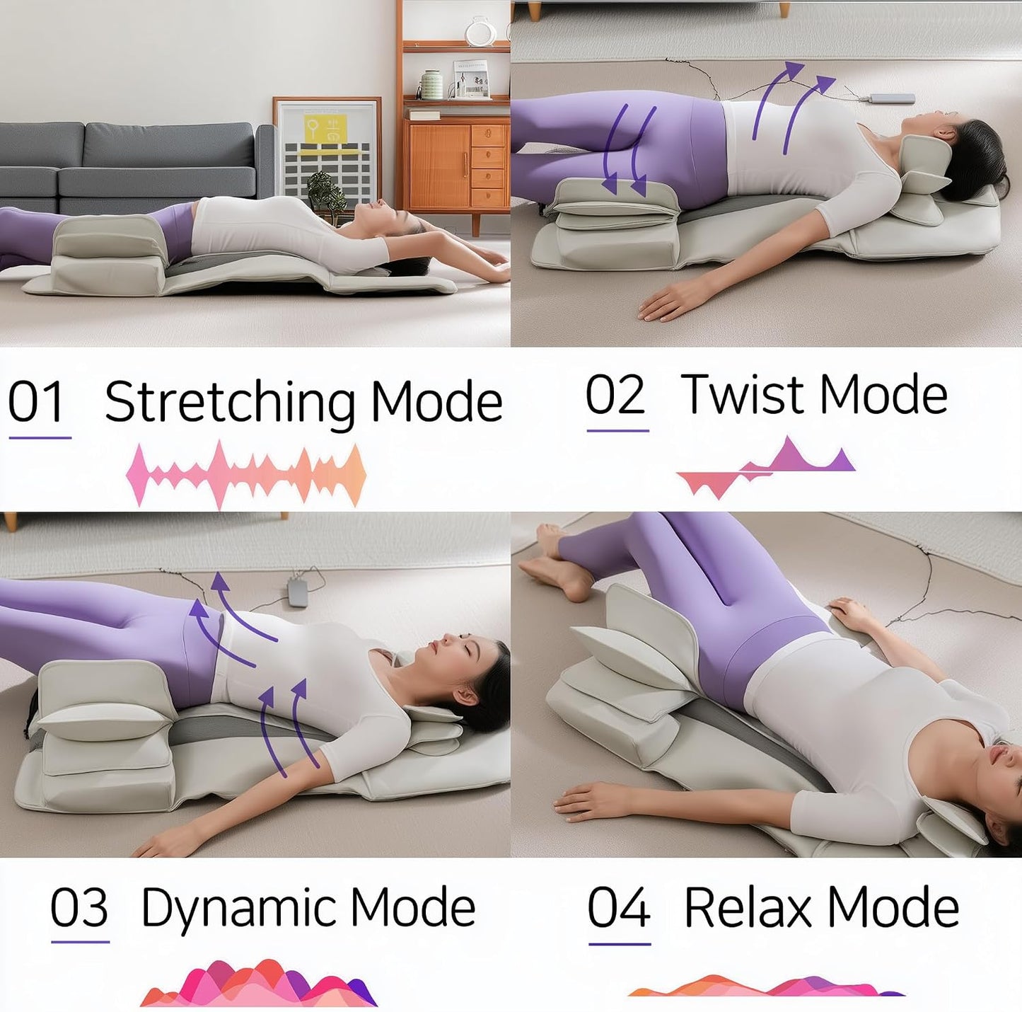 Full Body Air Cell Stretching Massage Mat with 7 Modes