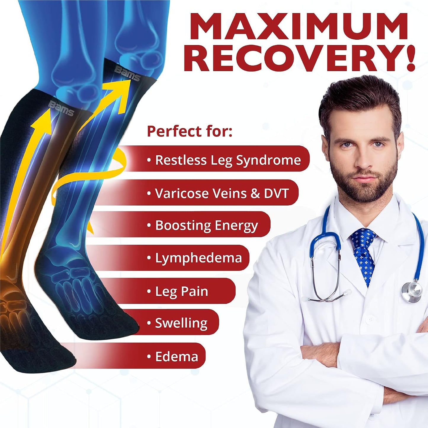 Plus Size Bamboo Calf Compression Sleeves | XL-4XL
