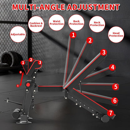 FlexCore Adjustable Weight Bench - Home Gym Training Equipment