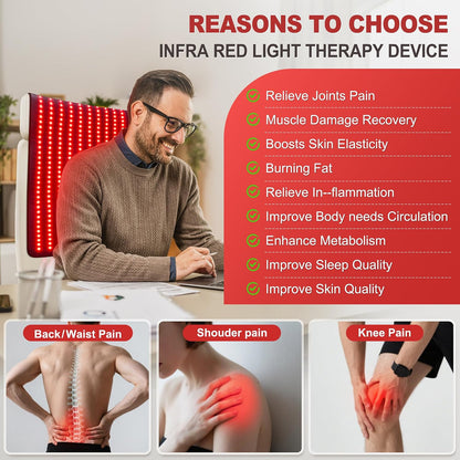 Red Light Therapy Mat 660nm 850nm - 24 x 39 inch Full Body
