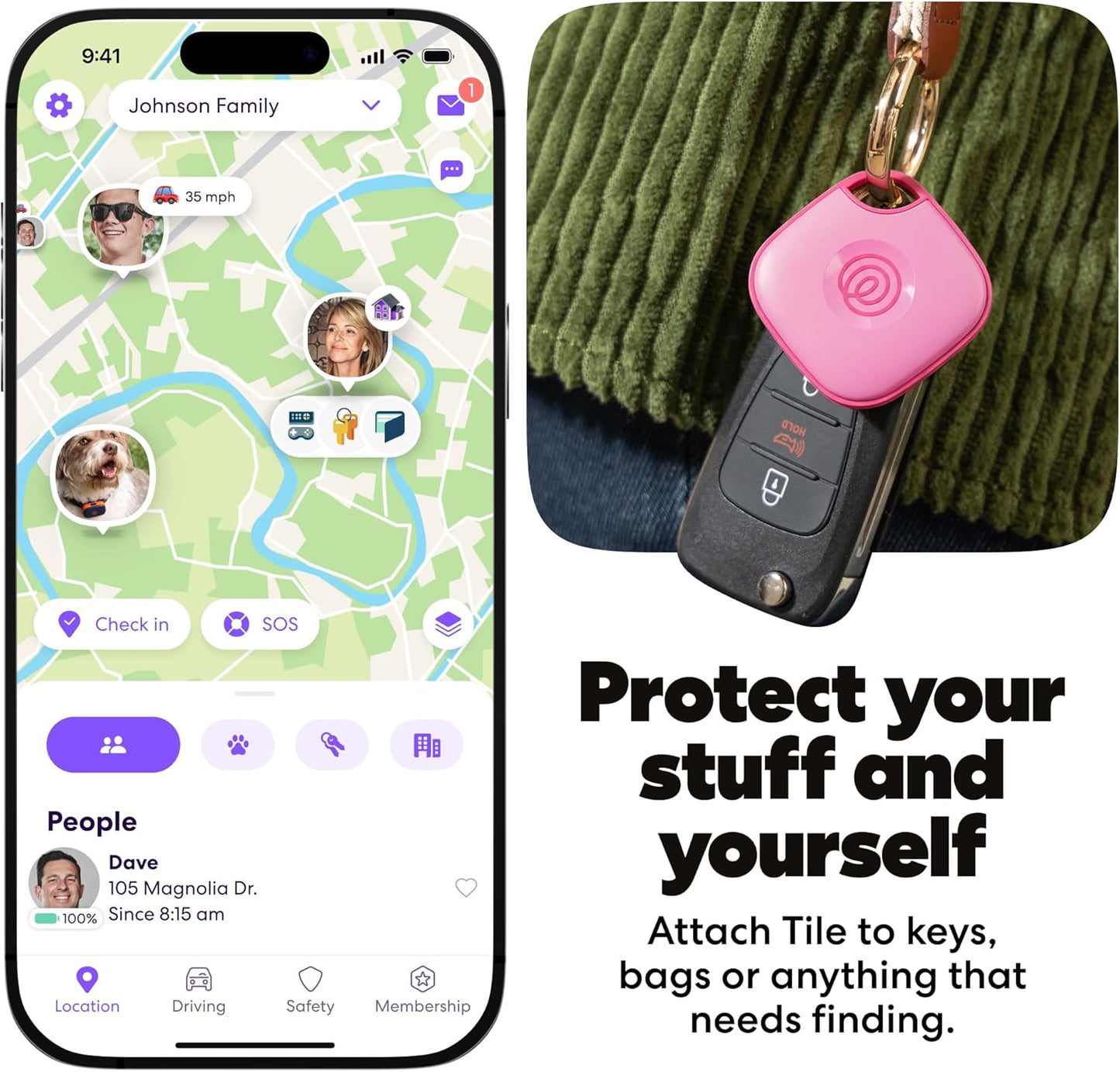 Bluetooth Item Tracker for Keys, Bags & More - 4-Pack