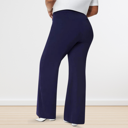 Tummy Control Wide Leg Button Pants