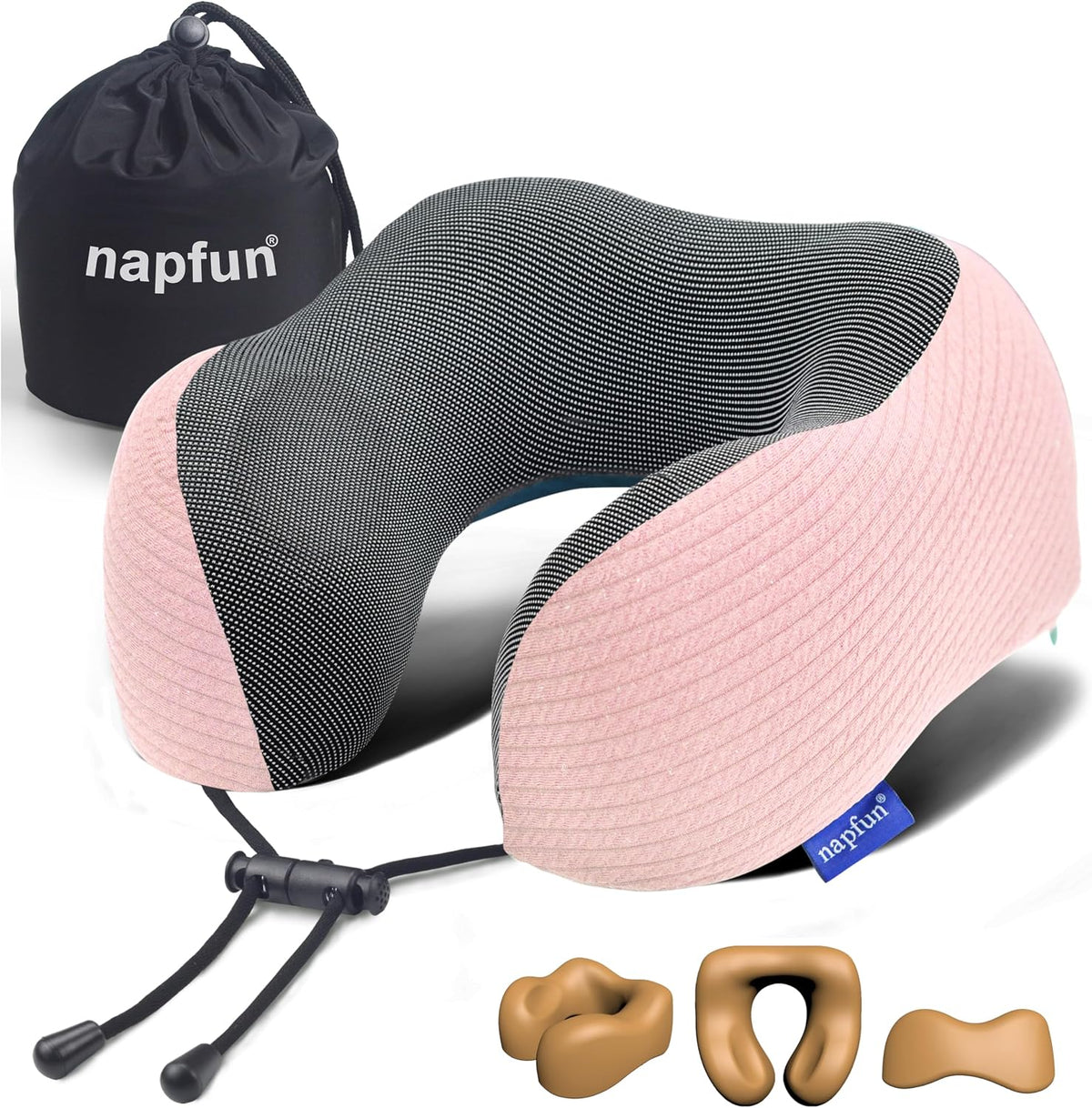 Pure Memory Foam Travel Neck Pillow for Airplane & Flight