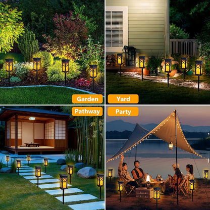 Solar Flame Torch Lights - Flickering LED Outdoor Lighting