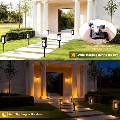 Solar Flame Torch Lights - Flickering LED Outdoor Lighting