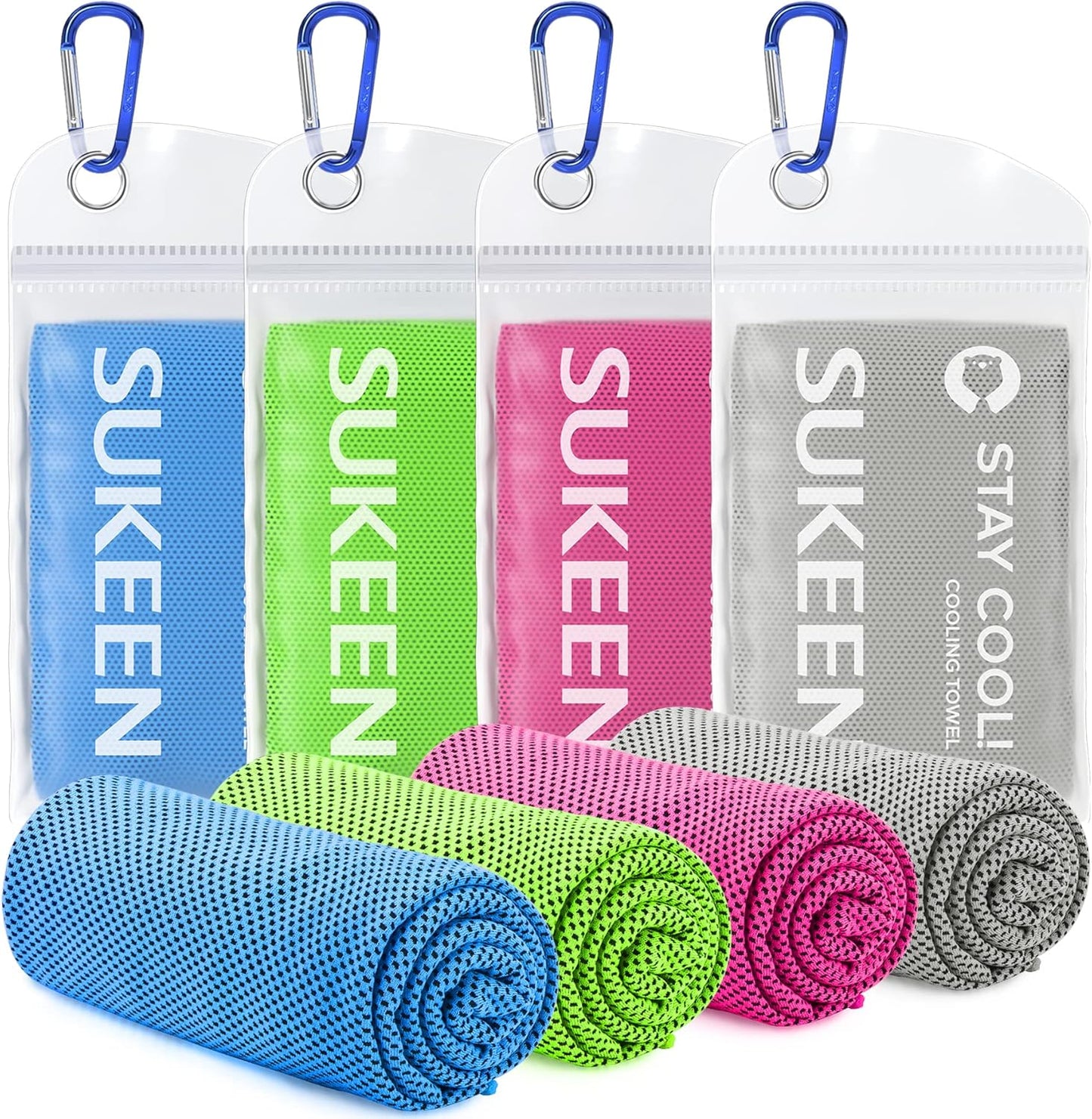 Cooling Towels 4-Pack (40x12 inch) - Instant Chill Technology