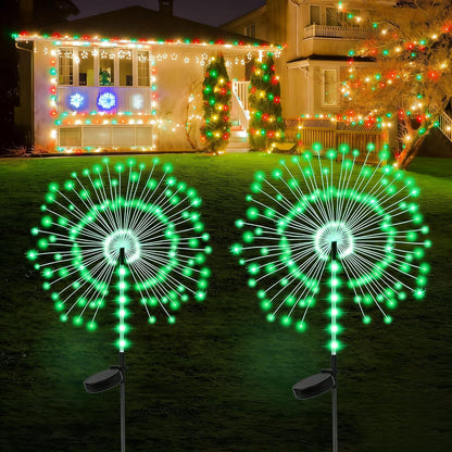 Solar Firework Lights - Outdoor Garden Stake Decor (2-Pack)