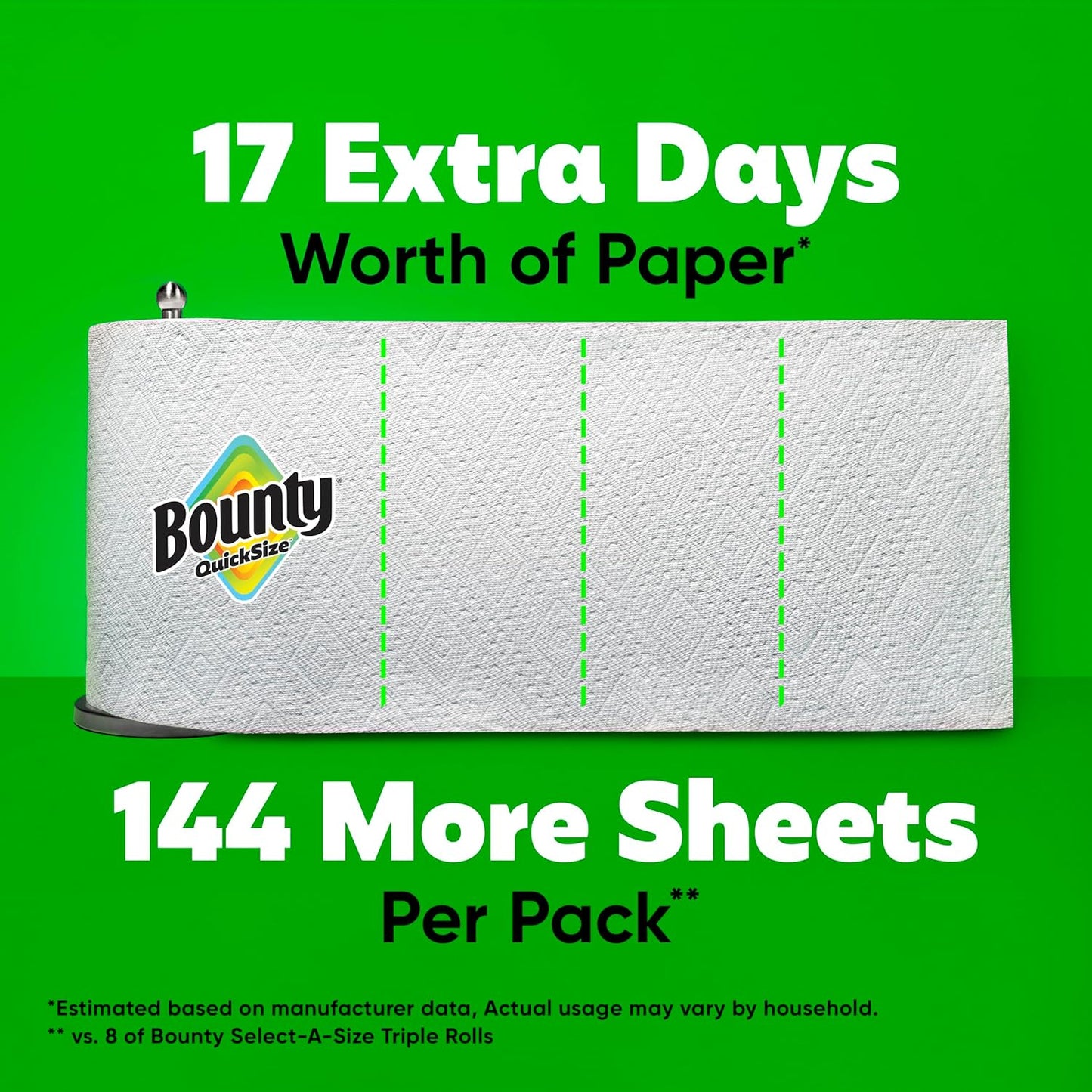 Quick-Size Paper Towels - 8 Family Triple Rolls White