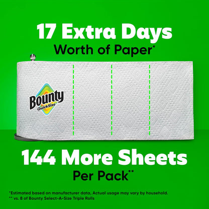 Quick-Size Paper Towels - 8 Family Triple Rolls White