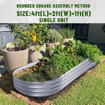 Galvanized Raised Garden Bed Kit - Oval Metal Planter Boxes