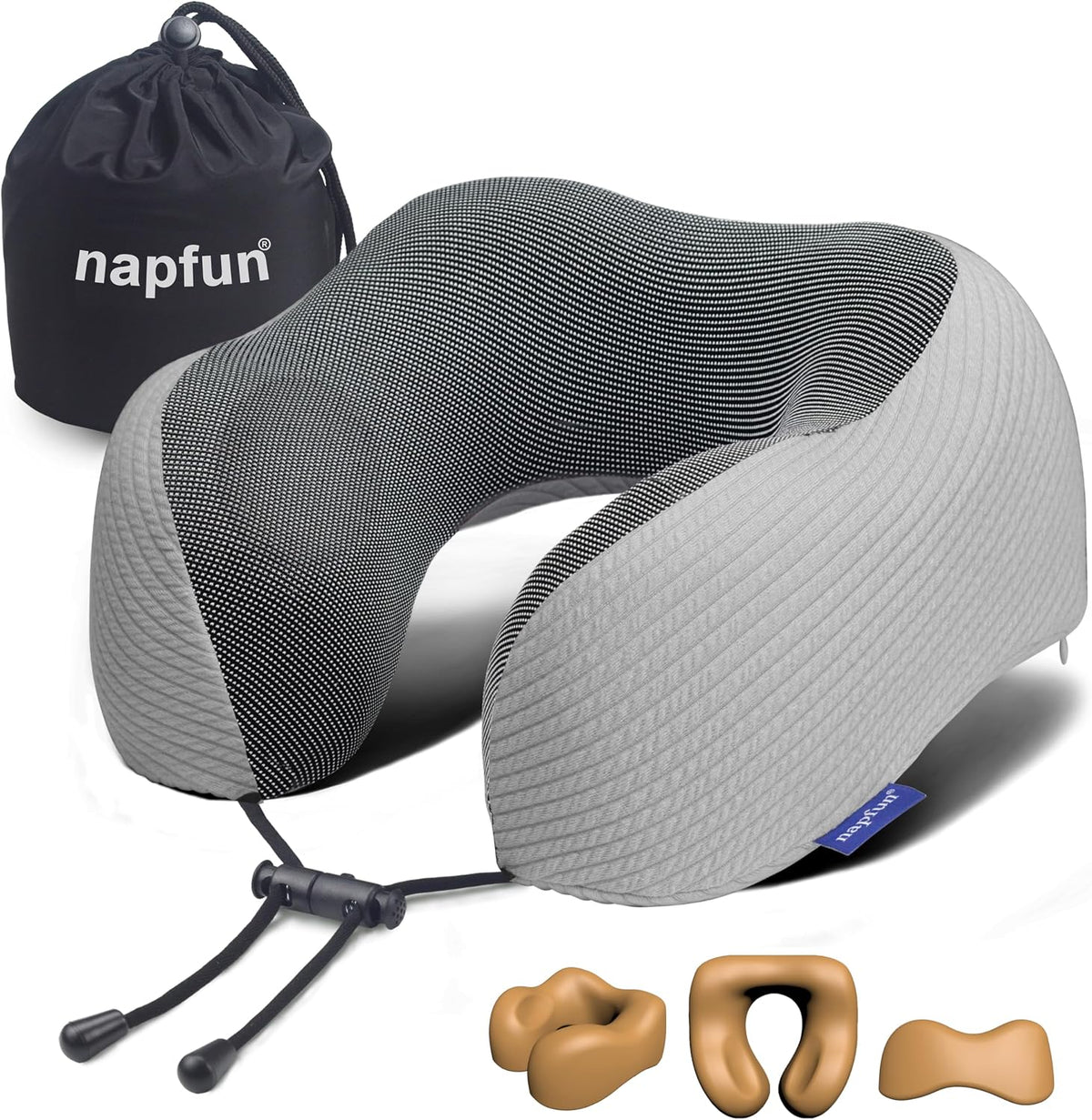 Pure Memory Foam Travel Neck Pillow for Airplane & Flight