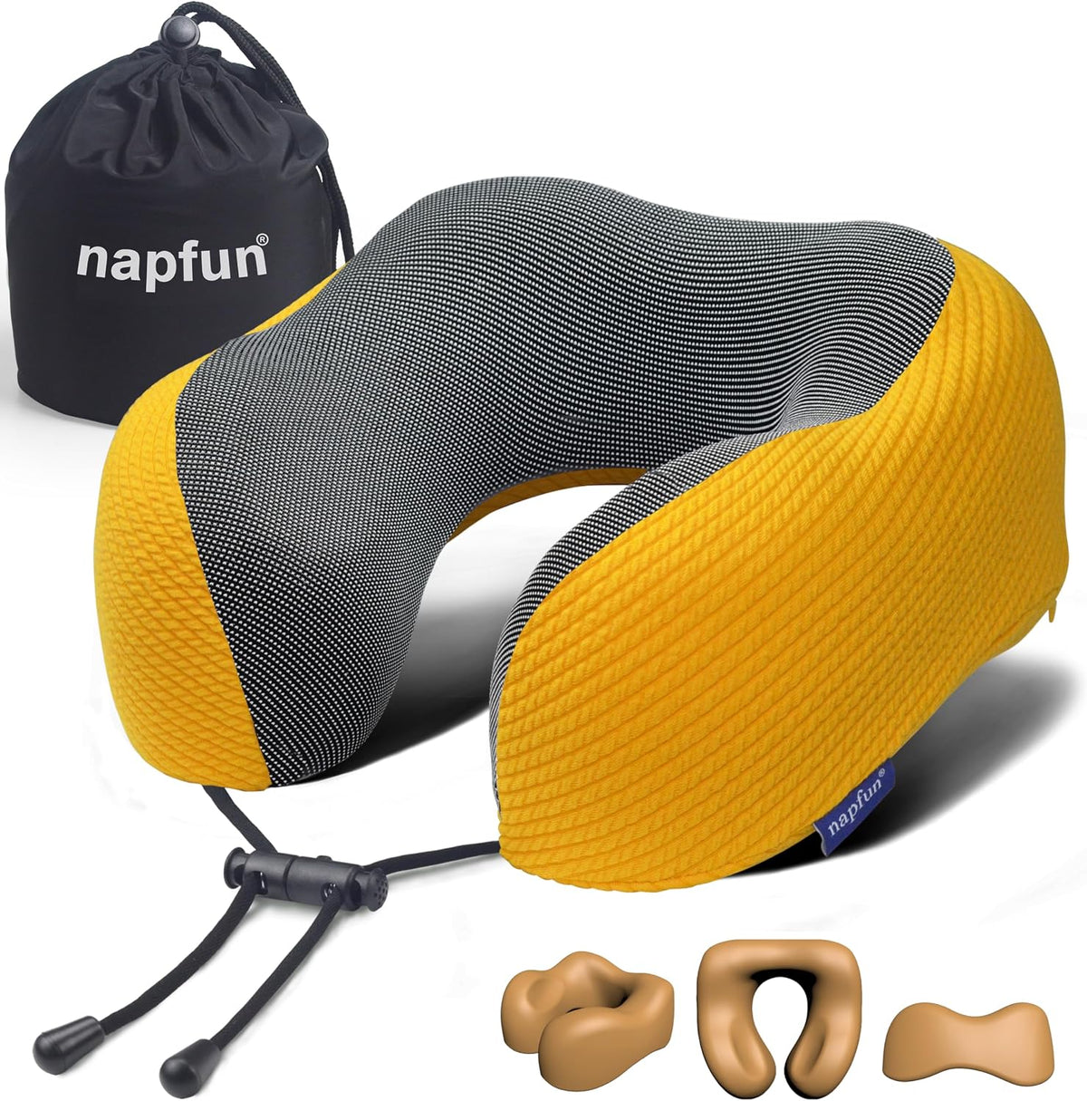 Pure Memory Foam Travel Neck Pillow for Airplane & Flight