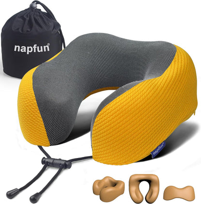Pure Memory Foam Travel Neck Pillow for Airplane & Flight