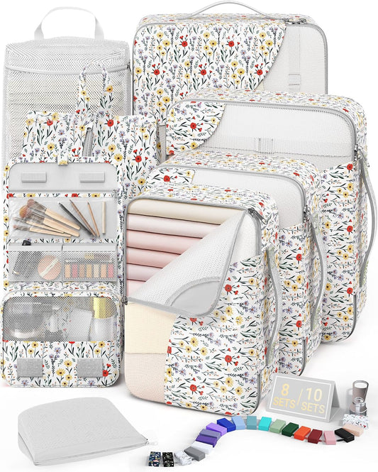 8-Piece Travel Packing Cube Set with Breathable Mesh Design
