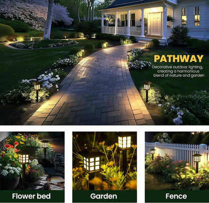 Solar Pathway Lights Outdoor Waterproof LED Garden Decor
