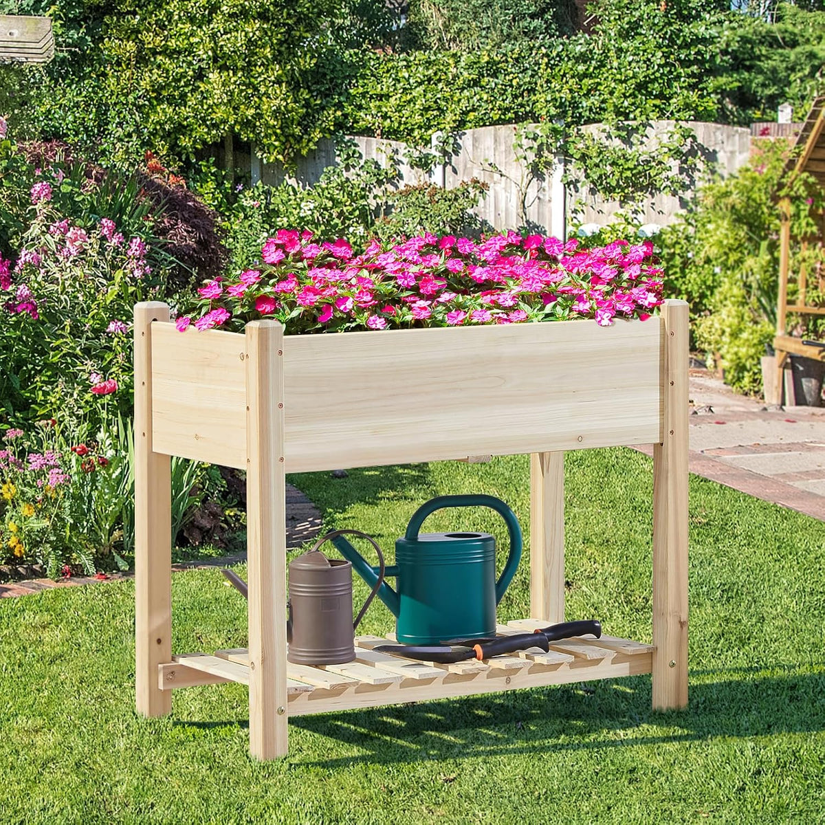 Elevated Wooden Raised Garden Bed with Legs | Multiple Sizes