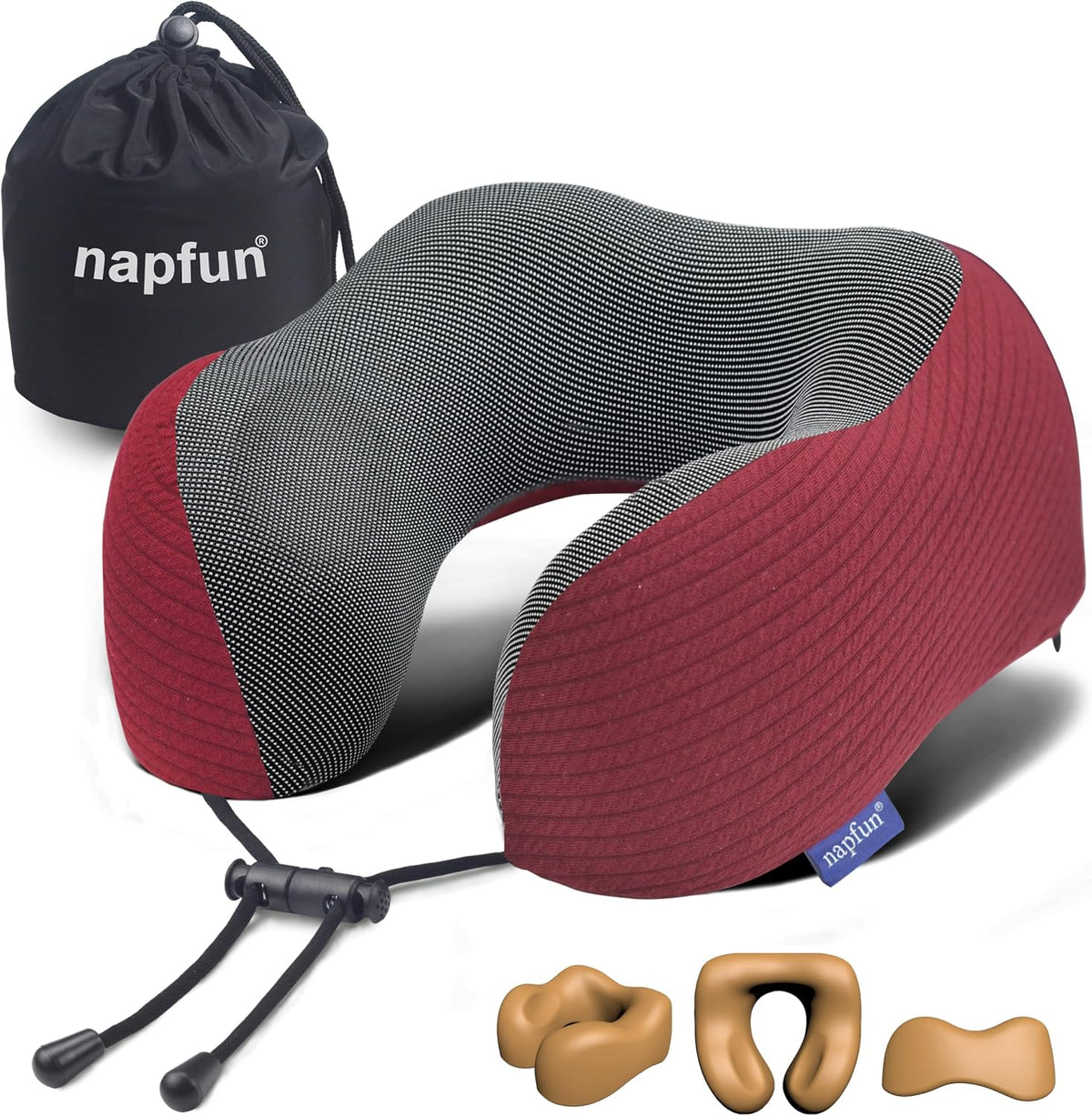 Pure Memory Foam Travel Neck Pillow for Airplane & Flight