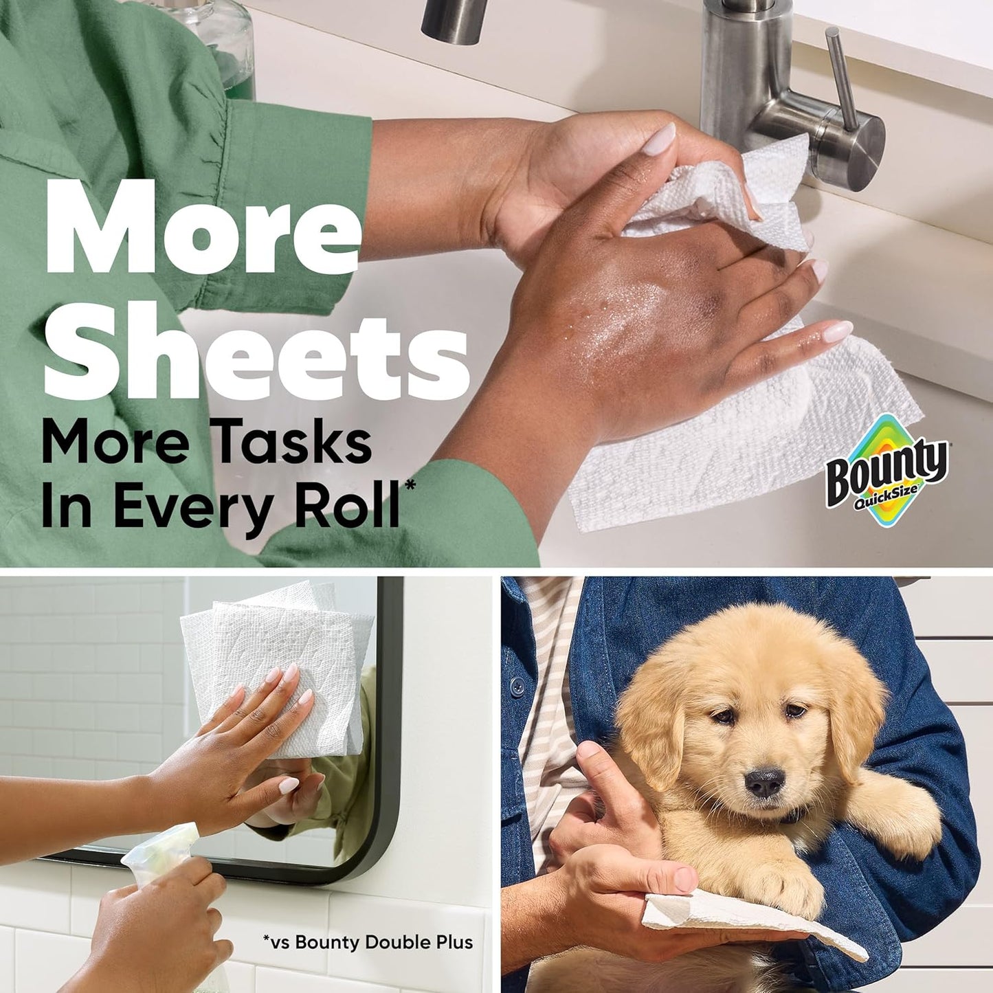 Quick-Size Paper Towels - 8 Family Triple Rolls White