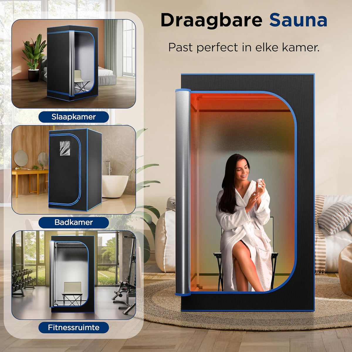 Portable Infrared Sauna Tent with Heated Footpad & Remote
