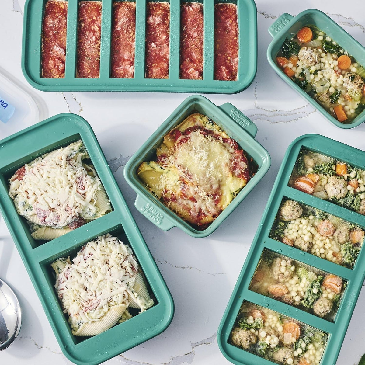 Premium Silicone Freezer Mold Gift Set - Meal Prep System