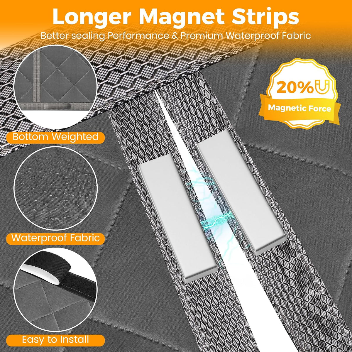 Magnetic Thermal Insulated Door Curtain - Winter Heat Retention