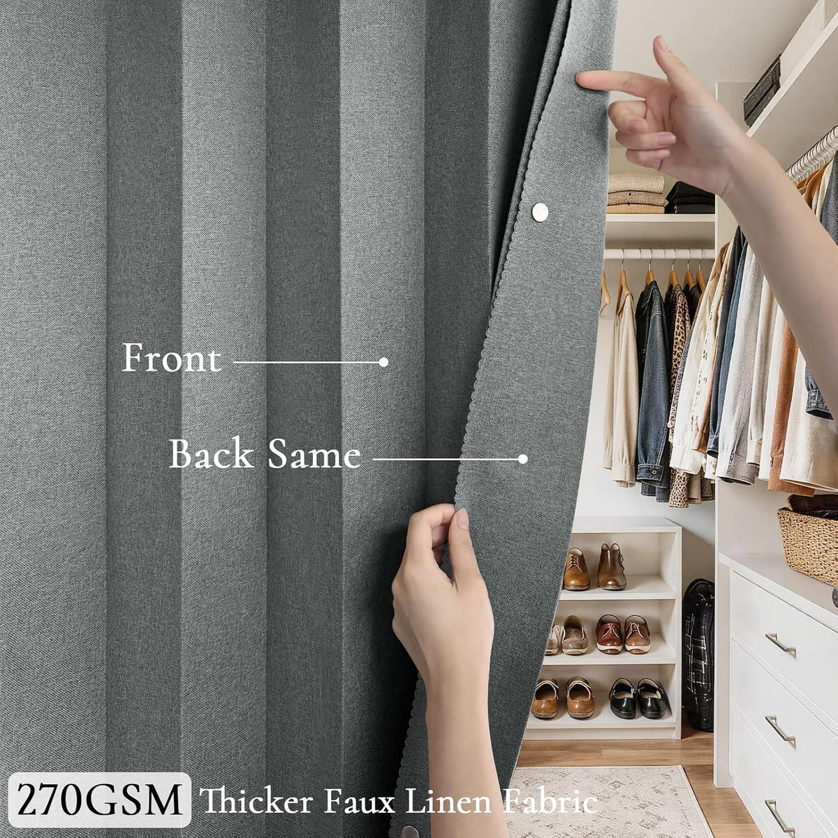 100% Blackout Magnetic Door Curtain for Privacy & Light Control
