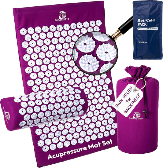 Acupressure Mat & Pillow Set with Hot/Cold Pack - 4-in-1
